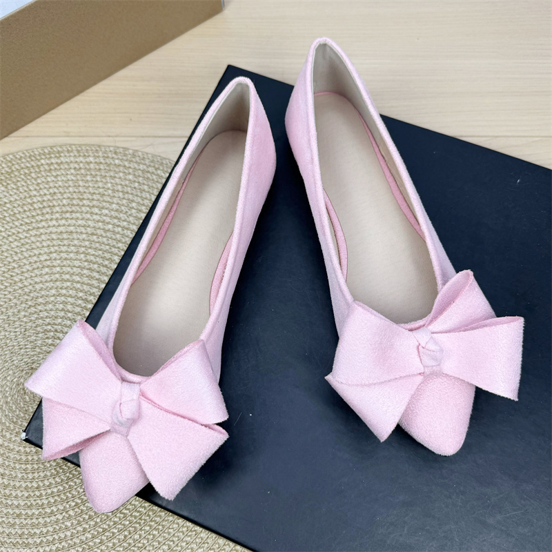 Sweet Style Bow-Tie Pointed-Toe Flat Shoes, Black Single Shoes, 2026 Shallow-Mouth Women's Shoes, Loafers, Women's Professional Work Shoes