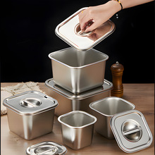 不锈钢方形味盅厨房猪油盆调料罐商用奶茶店小料盆家用带盖调料缸