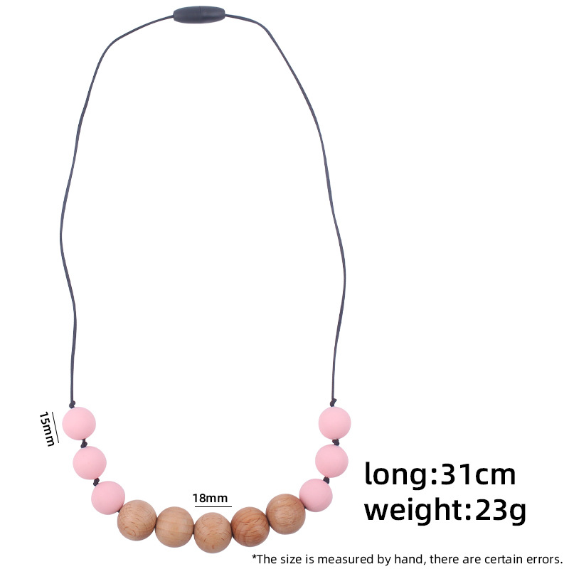 Nuevo bebé suministros silicona molar teether collar bebé teether palo masticable colgante collar