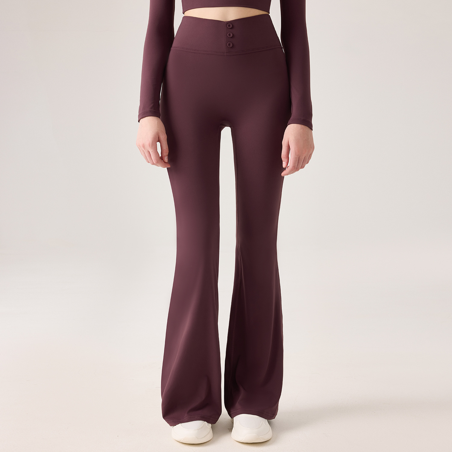 Yoga desnudo, cintura alta, caderas, deportes casuales, pantalones de acondicionamiento físico transfronterizos, pantalones de caderas elásticos, pantalones de piernas anchas image 13