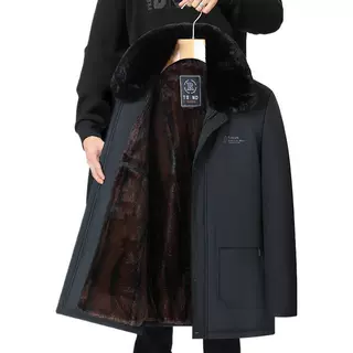 2024冬装新款男士爸爸装棉服加绒加厚棉袄秋冬季中老年人棉衣外套