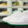White -green stitching