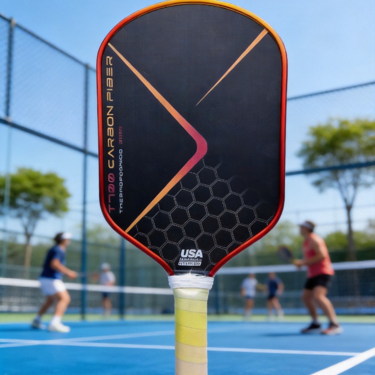 One-piece T700 carbon fiber matte hot-pressed pickleball paddle, USAPA certified, competition-grade high-end pickleball paddle