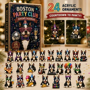 Адвент-календарь Boston Party Club подвески с бостон-терьерами