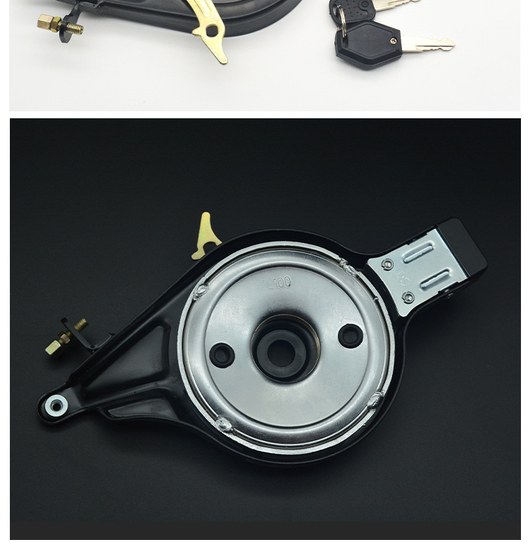 Universal Electric Bicycle Rear Brake with Lock, Electric Scooter 90/100 Type Brake Lock Device, Brake Pads