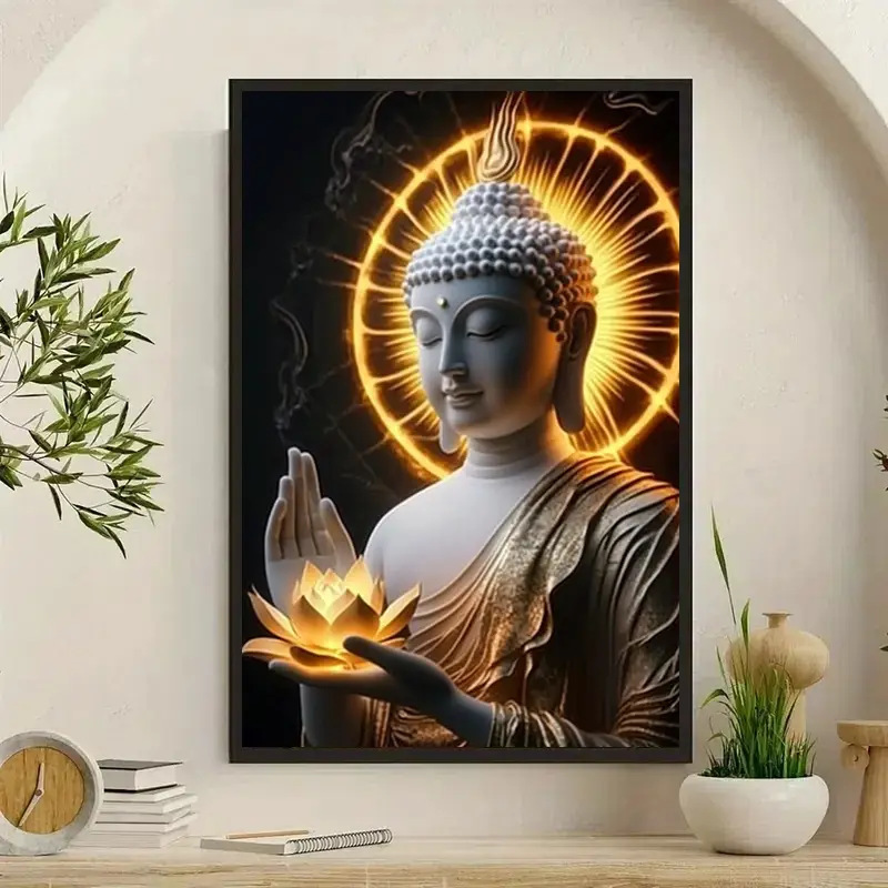 New Style Buddha Statue, Bodhisattva Amitabha, Zen Hanging Painting, Photo Frame Decorative Painting