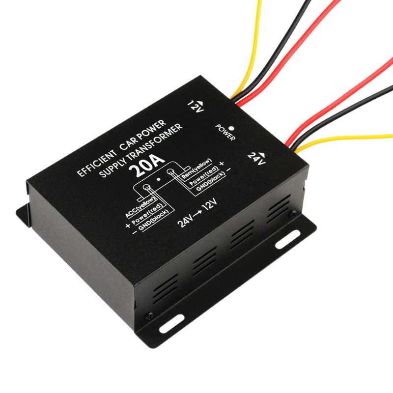 Автомобильный 20A понижатель высокой мощности звуковой навигации 24V к 12V преобразователь высокого и низкого постоянного тока стабилизируемая мощность