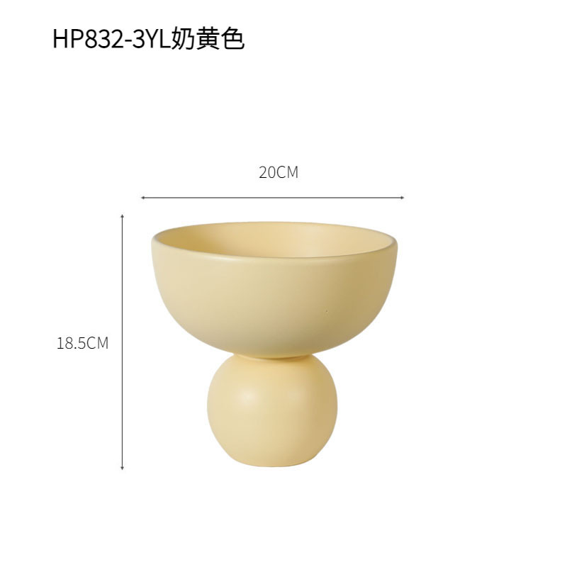 INS estilo crema de cerámica plato de fruta sala de estar mesa de café en casa merienda plato de caramelo recepción decoración suave