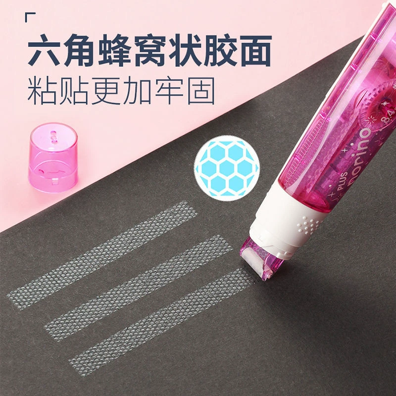 Сменный клей Plus Dot, двусторонняя лента Plus Dot, прозрачная корректирующая лента, ручная лента для книги, 6 мм * 8 м