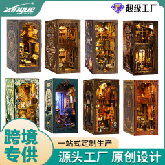 国境を越えた供給源のブックスタンドDIY小屋、手作り組み立てブックスタンドモデル玩具、3D立体木製組み立てブックスタンド