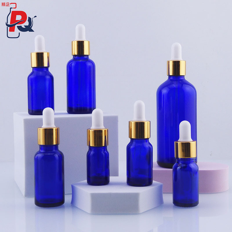 厂家现货20ml30ml蓝色精油瓶滴管玻璃化妆品包材分装瓶精华精油瓶|undefined