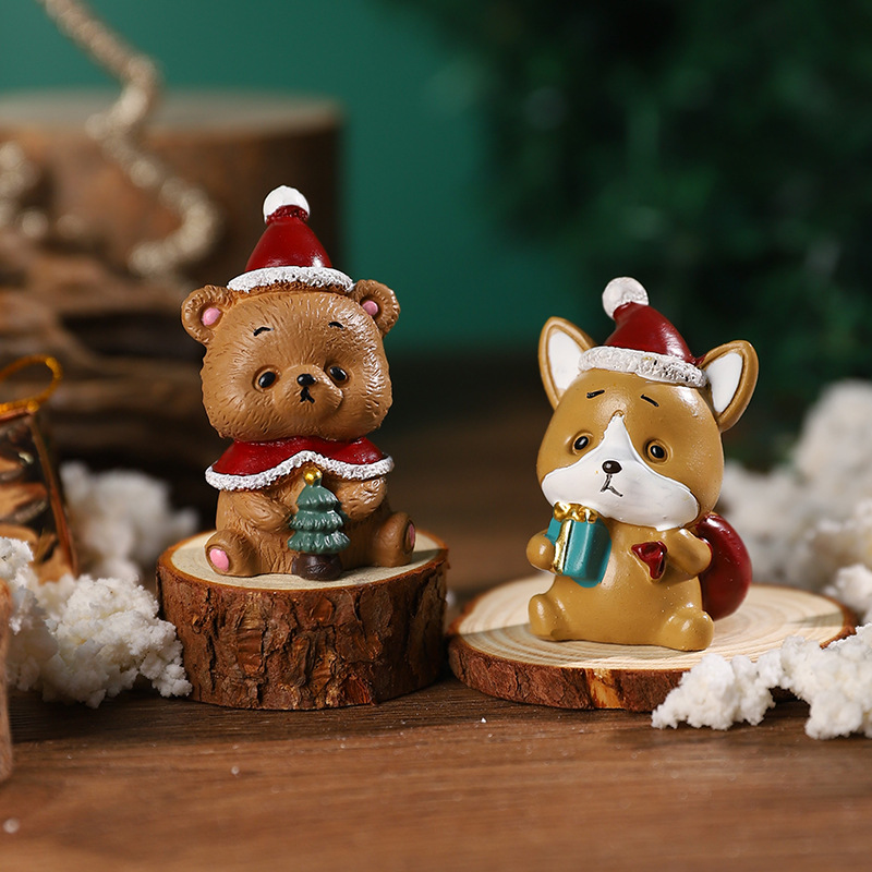 Christmas Small Ornaments Kindergarten Small Gifts Children's Cute Resin Decorations Gift Desktop Mini Christmas Tree