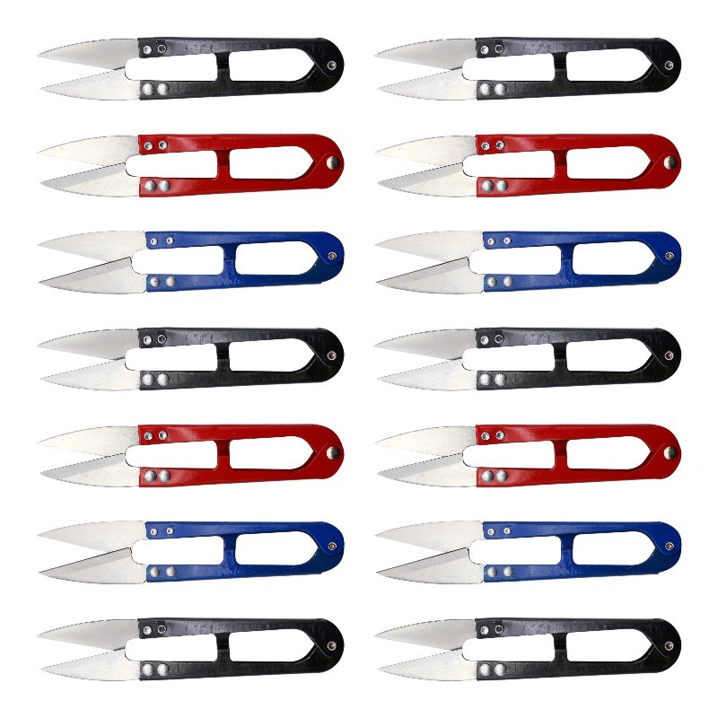 彩色U型小剪刀 剪线头修线剪刀纱线剪 十字绣剪刀弹簧剪批发