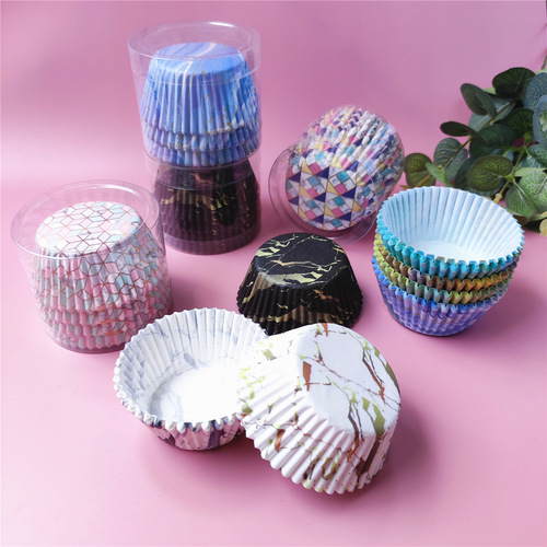 Snow Maiden Paper Plate Round Large Baking Marble Pattern Geometric Pattern Cake Plate Hug Roll Paper Plate 100