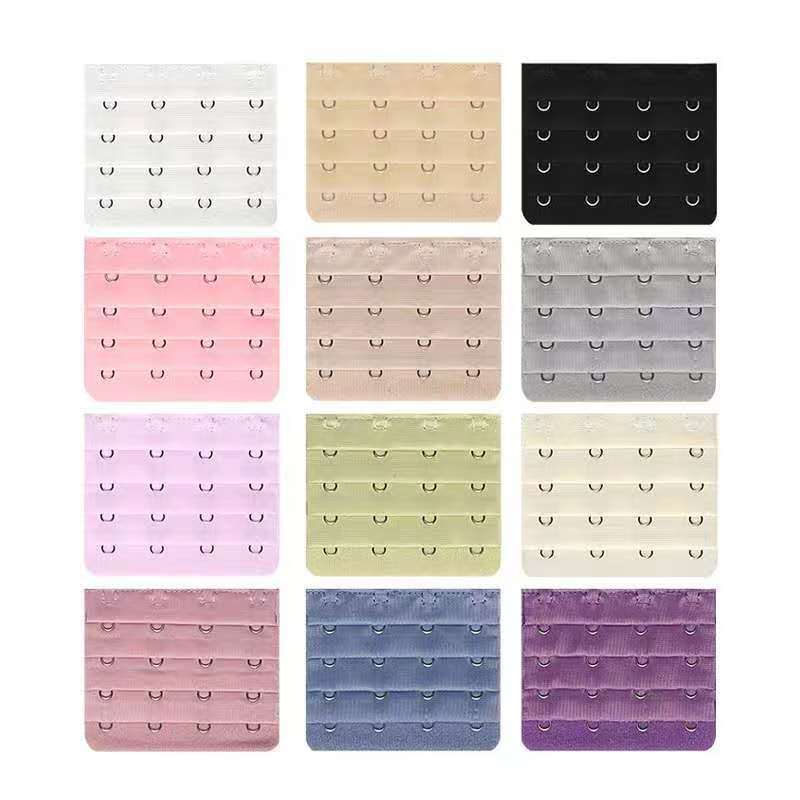 Cross-Border 4-Row 3-Hook Bra Underwear Extension Buckle Stainless Steel Hook Bra Back Buckle Hook Buckle Underwear Extension Buckle