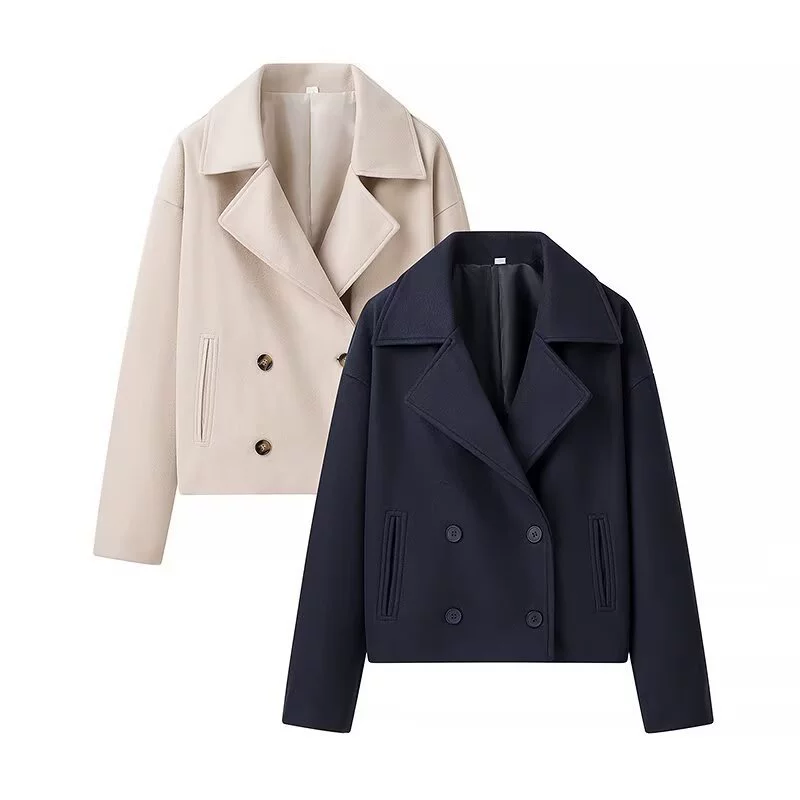 Промышленный кросс-бордер торговля, короткое шерстяное пальто для отдыха, европейский стиль, городской стиль