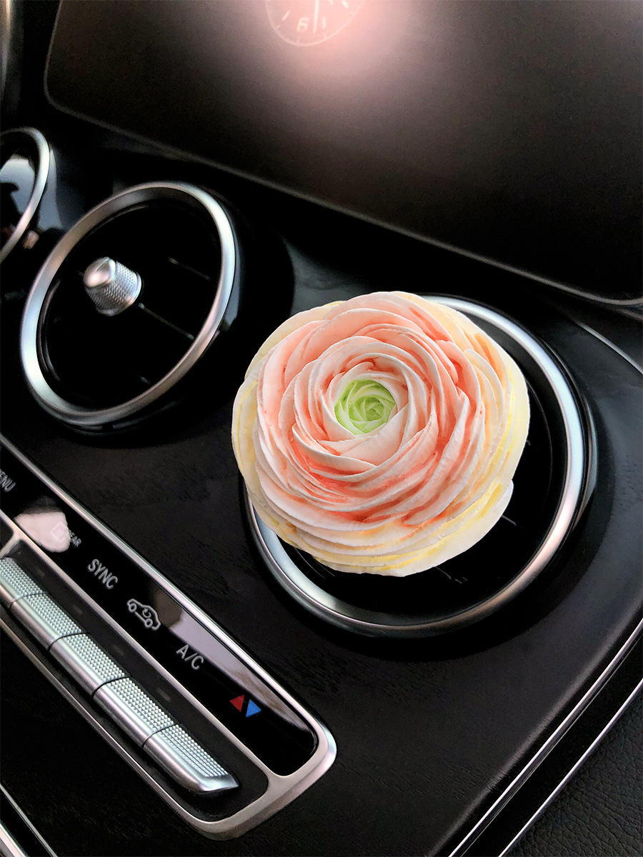 Car aromatherapy perfume wholesale Buttercup peony car air conditioning outlet decoration car expansion stone ornaments women
