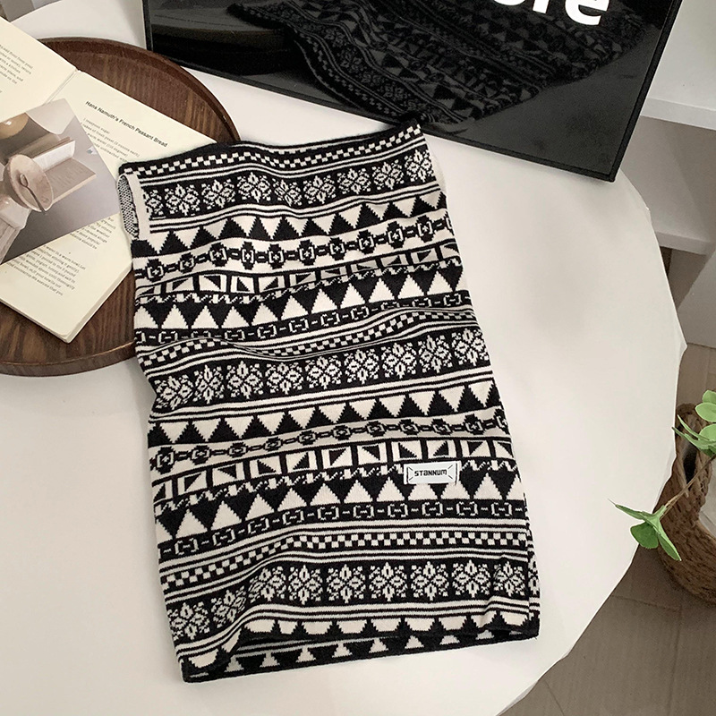 Máscara de ciclismo nuevo estilo a prueba de viento frío retro dulce cool bufandas leopardo textura cálida temperamento elegante pequeño babillo