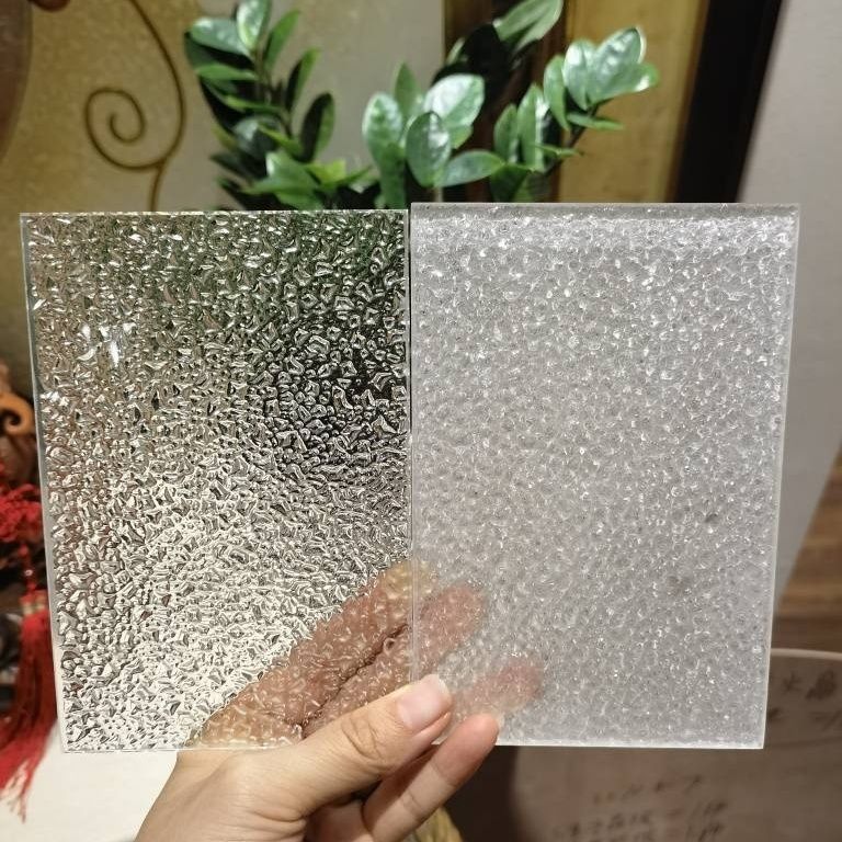 星城超白钻石玻璃水波纹石头纹长虹灯芯压花艺术玻璃批发