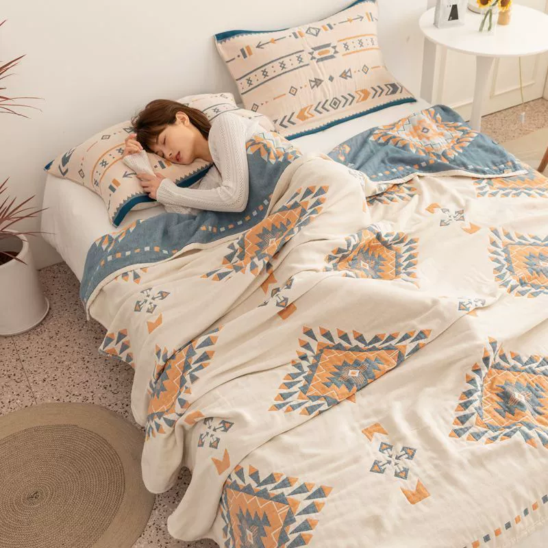 Хлопковая марлевая towel, duvet, boho стиль