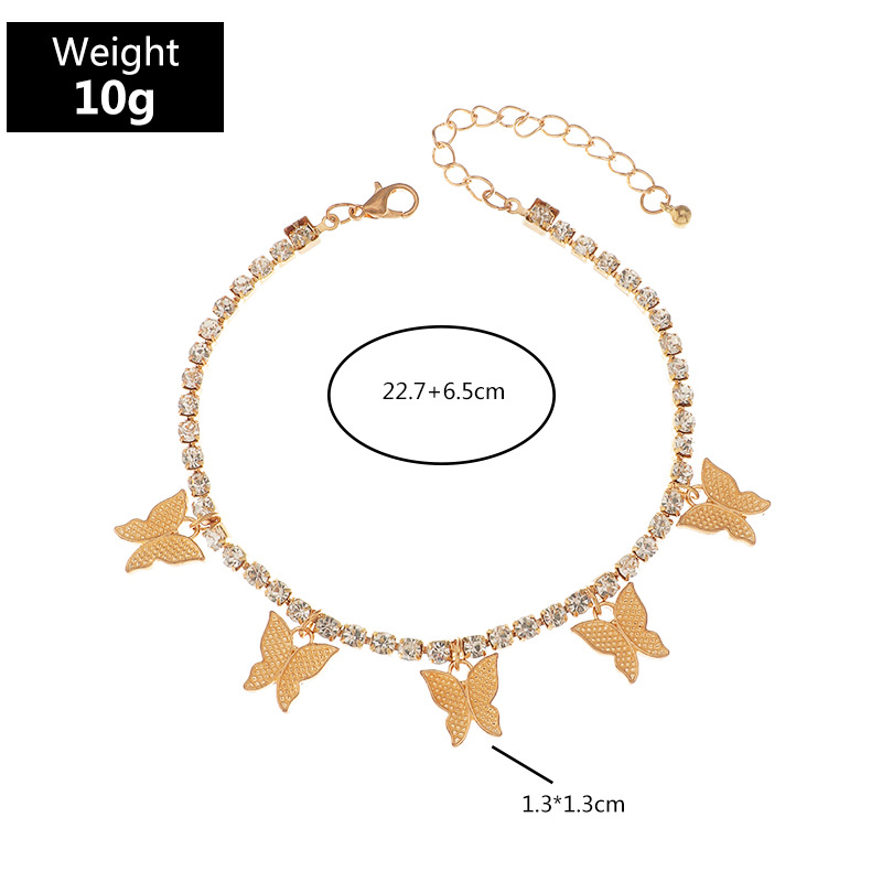 Fashion Diamond Butterfly Anklet Wholesale display picture 4