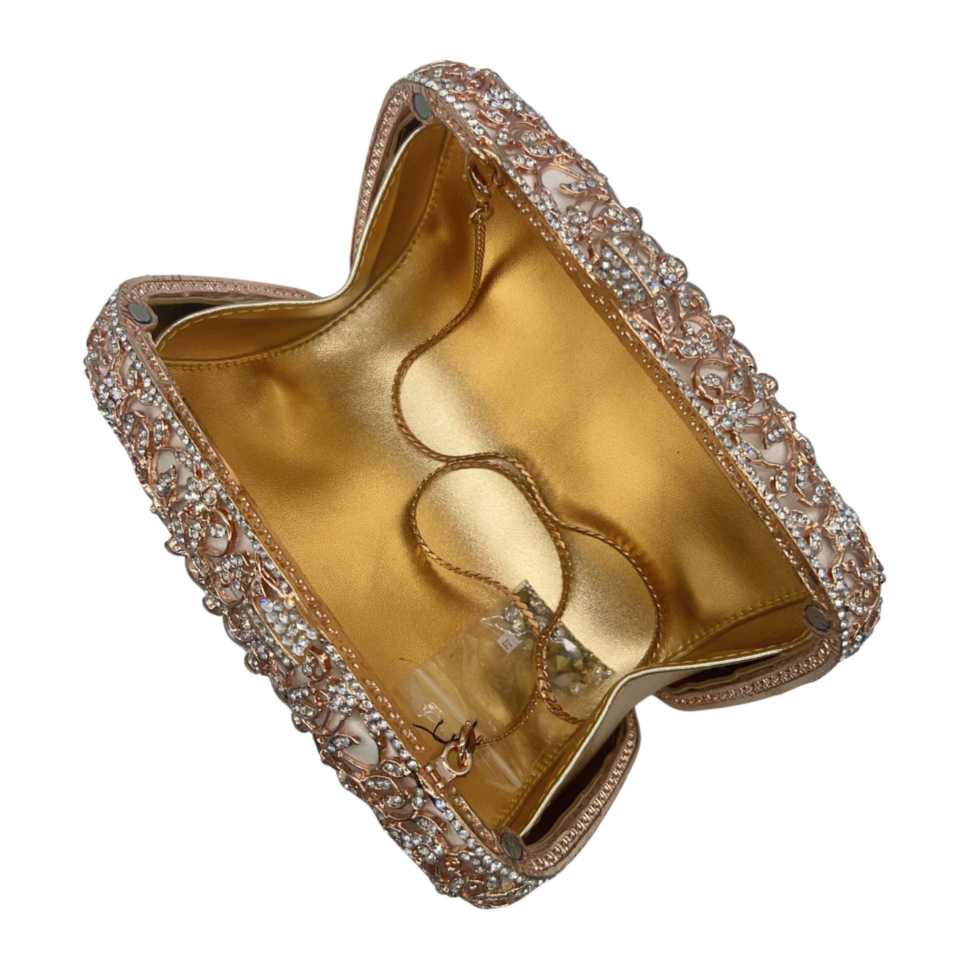 * Bolsa de cena de diamantes huecos transfronterizos bolsas de diamantes de bodas europeas y estadounidenses embrague de cristal