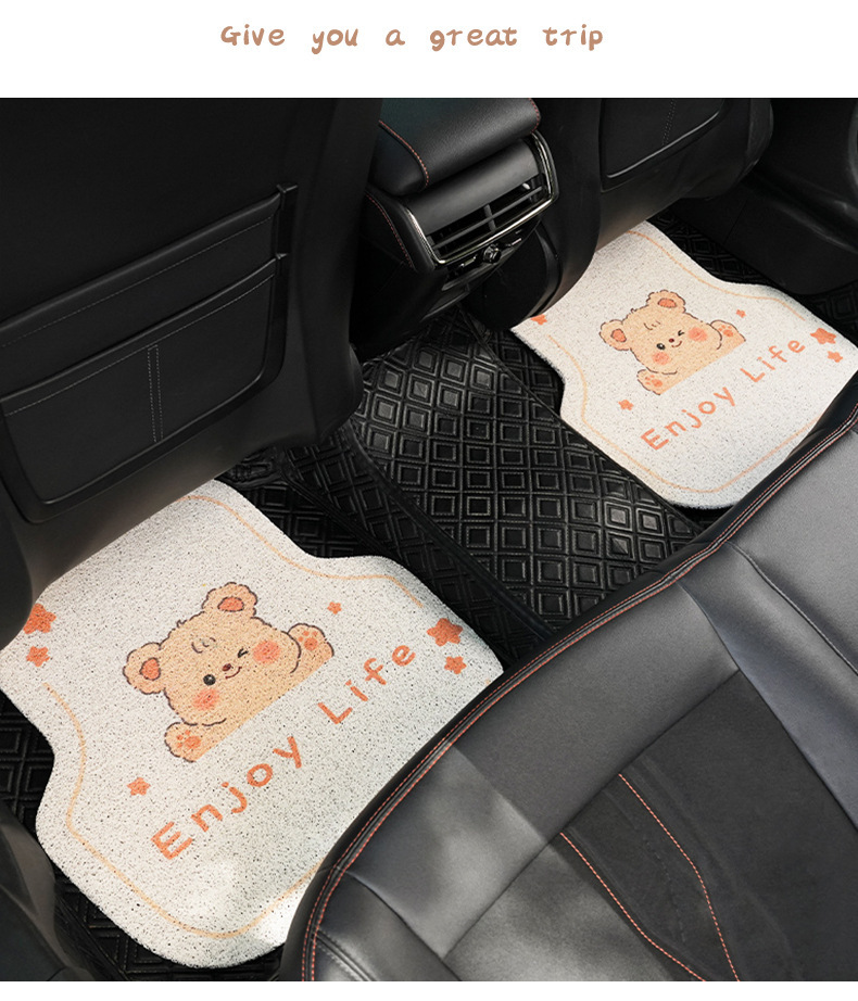 Blue Rain original car floor mats, featuring cute cartoon designs, suitable for women, and designed for universal use in cars; they are dirt-resistant, wear-resistant, and provide a comfortable interi