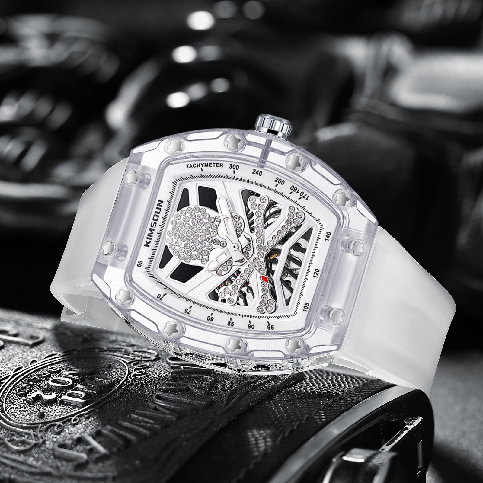 Kingston Men's Automatic Skeleton Mechanical Watch Transparent_voghion.com