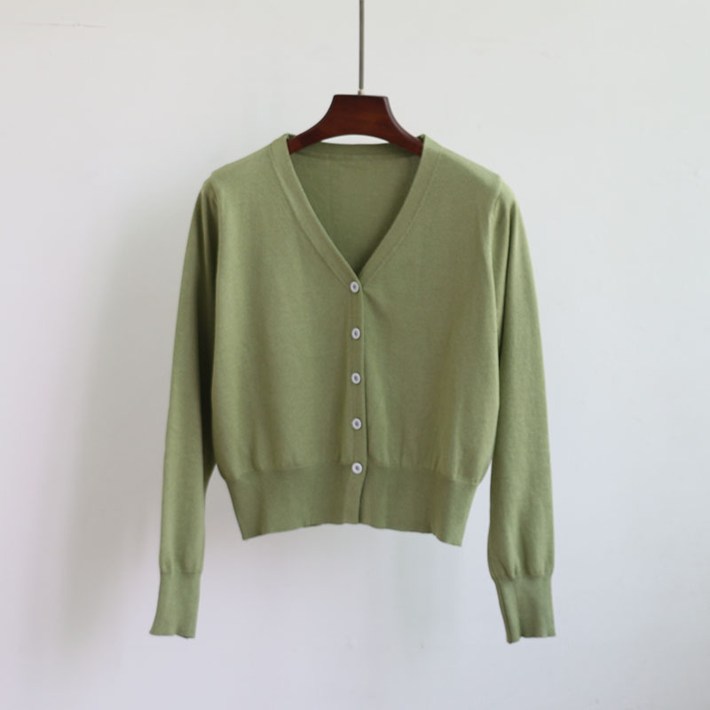 2023 autumn new close-fitting mercerized cotton slim knitted Korean style versatile cardigan long sleeve sweater for women 2023 autumn new close-fitting mercerized cotton slim knitted Korean style versatile cardigan long sleeve sweater for women