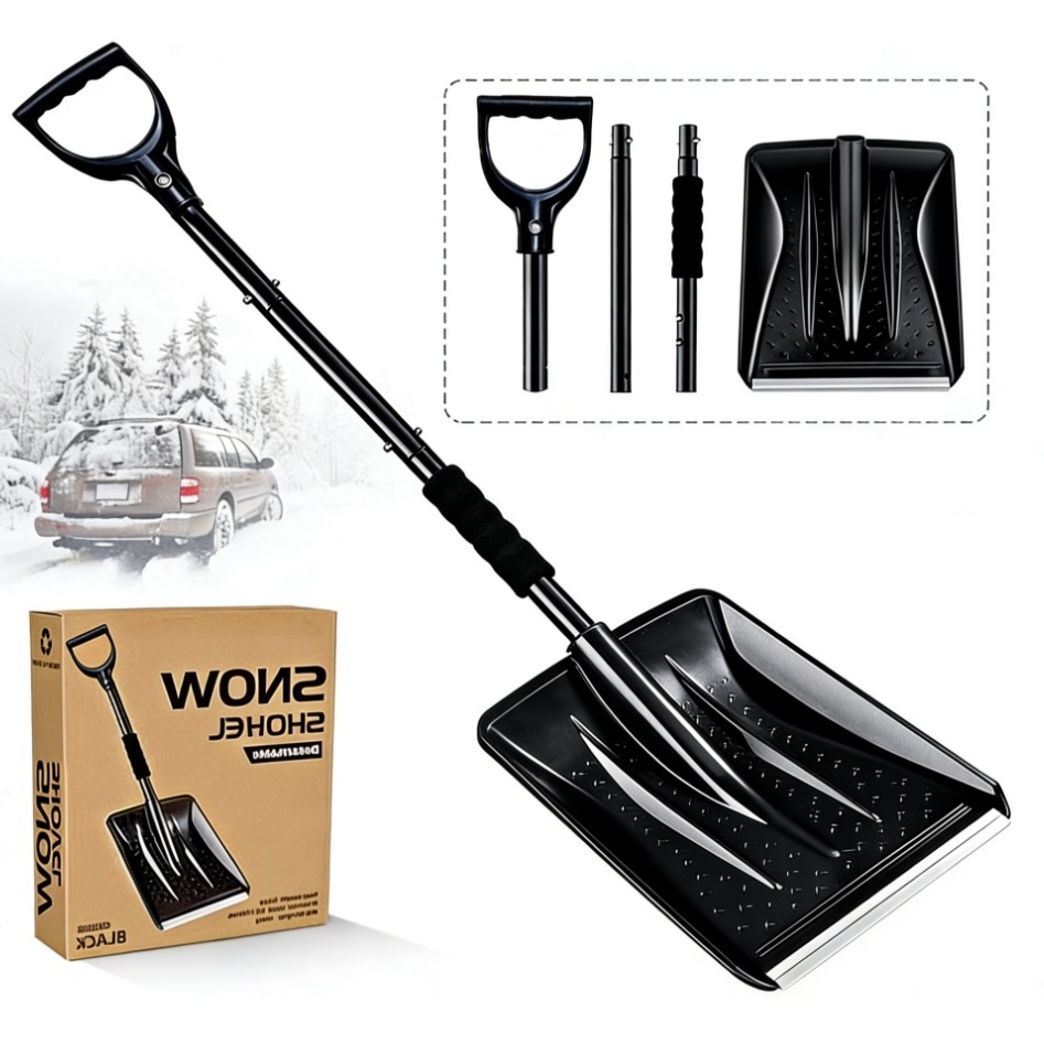 Qìchē – Car cleaning tools Snow Shovel Metal - black-stainless-steel-single-shovel-single-sponge
