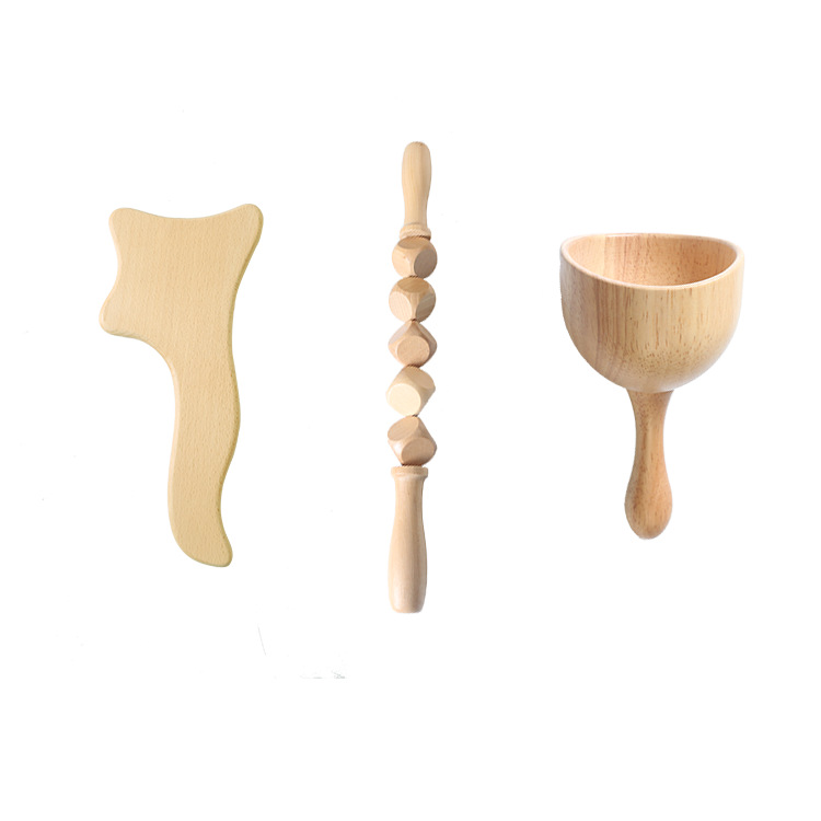 Taza sueca de madera haya traje tratamiento rodillo masajeador raspado alivio muscular cuerpo que forma la herramienta