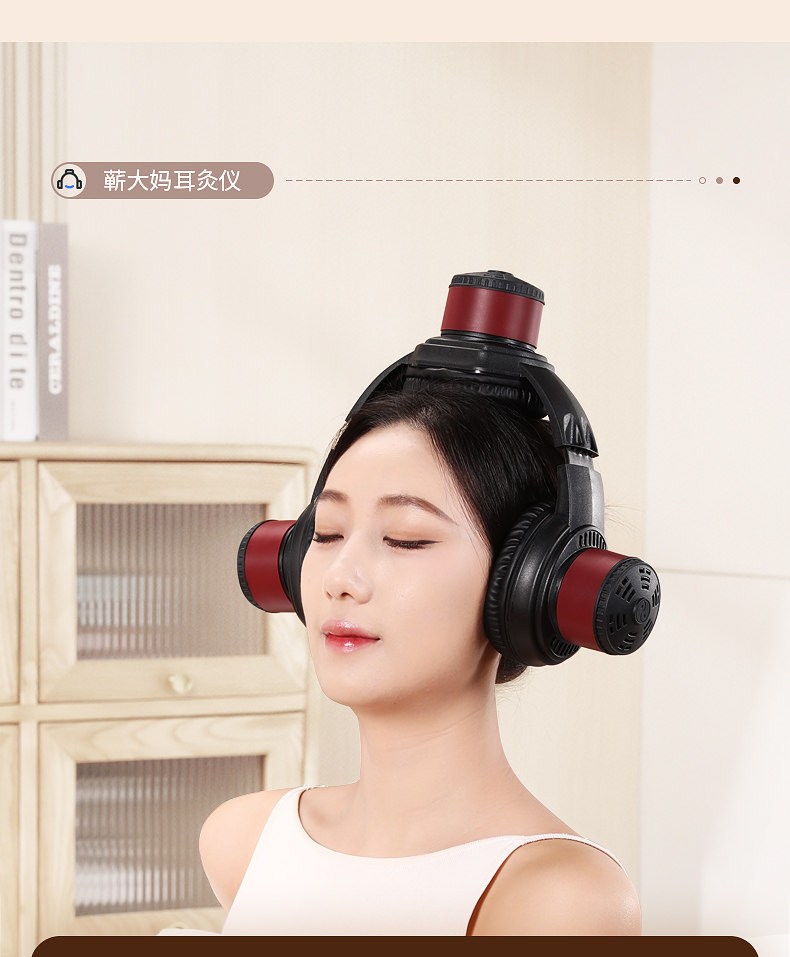 3-Head Ear and Head Moxibustion Device Set with 60 Moxa Cones for Home Use on Baihui GV20 and Ear Points overview