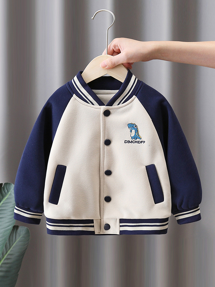 7816 chaqueta de niño ropa de primavera y otoño 2025 nuevo estilo para niños chaqueta casual coreana para niños pequeños y medianos top de cuello alto marea