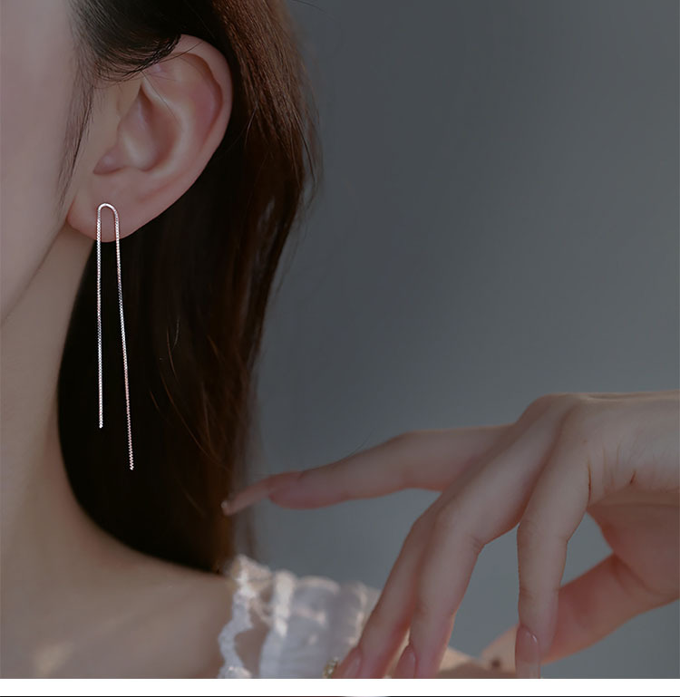Elegant Double Line Tassel Earrings For Women Unique Long Design_voghion.com
