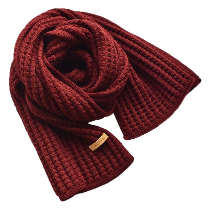 Scarf with a Light Luxury and High-End Feel, Autumn and Winter Knitted Korean Style, Warm and Stylish, Cute Couple Influencer Women's Long Scarf