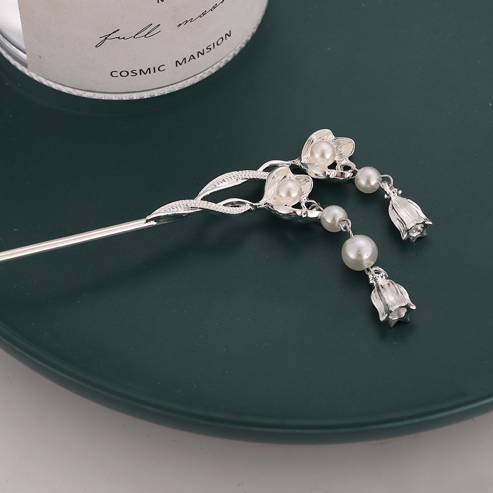 Estilo fresco horquilla de metal de plata de alta calidad de moda simple dulce fresco horquilla tocado para las mujeres