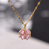 Fashionable universal small design necklace stainless steel, multicoloured pendant, 2022 collection, trend of season, does not fade