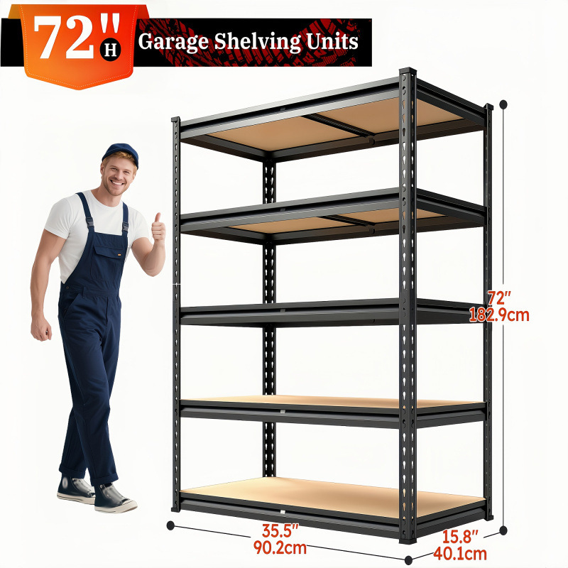 Tier Metal Storage Shelving Unit 72 Tall x 35 55 Wide x16