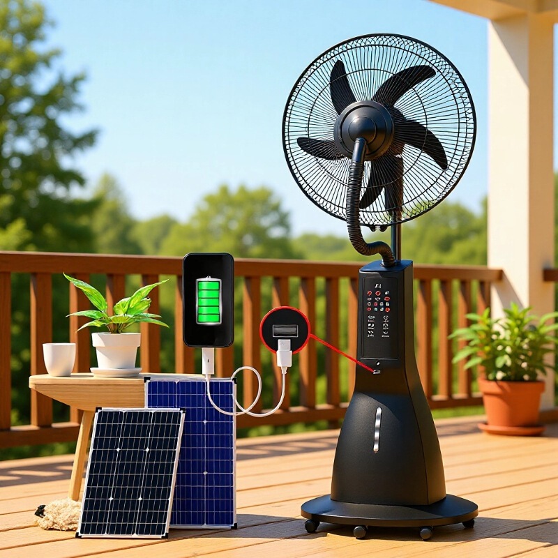 Solar-Powered Spray Fan with Water Cooling, Outdoor Water Misting Fan, Electric Fan, Misting Fan Solar-Powered Spray Fan with Water Cooling, Outdoor Water Misting Fan, Electric Fan, Misting Fan