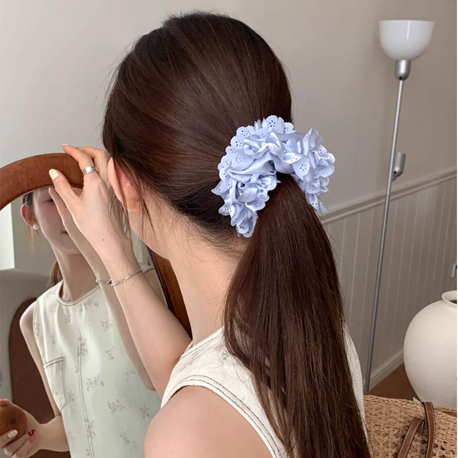 Peetales de encaje dulce círculo de intestino grueso nicho femenino de alto nivel anillo de cabello francés temperamento suave adornamiento para el cabello