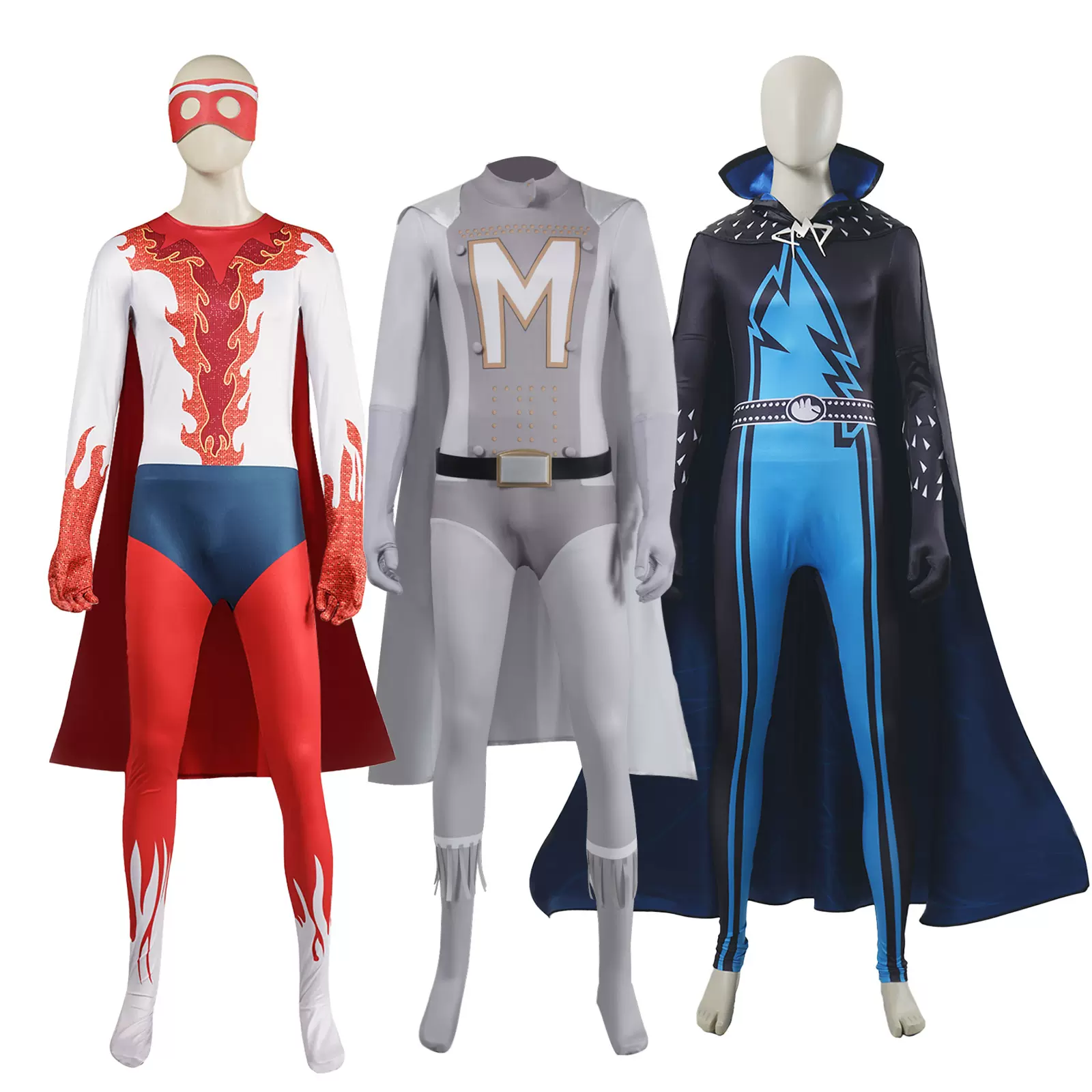 跨境新款 Megamind Plush超级大坏蛋cos连体衣披风舞台表演服