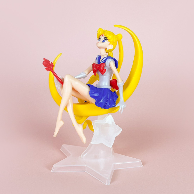 Sailor Warrior Anime Hand-held Moon Water Ice Moon Hare Model Doll Cake Baking Decoration Ornaments Wholesale