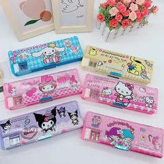 Cartoon Collection Double-Sided Pencil Case Student School Supplies Organizer Math Rhymes Cute Gift for Children