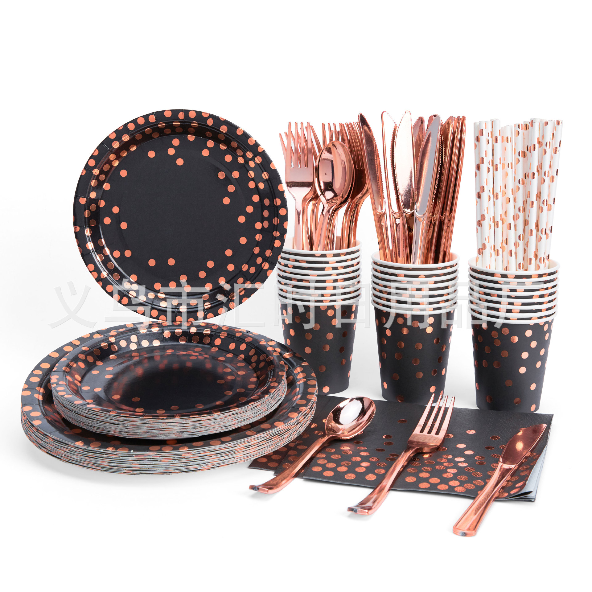 블랙 로즈 골드 도트