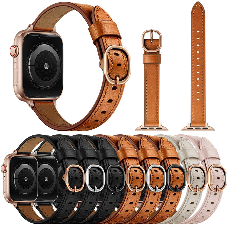 For Apple watch34567SE Slim Fit Head Layer Cowhide Apple Watch Slimming Japanese Buckle Cowhide Strap For Apple watch34567SE Slim Fit Head Layer Cowhide Apple Watch Slimming Japanese Buckle Cowhide Strap