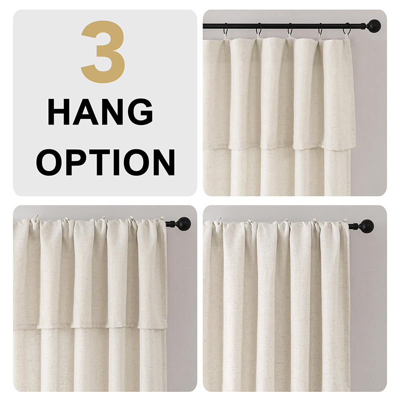 Linza transfronteriza cortina de tela de lino imitación de color natural comercio exterior al por mayor tela de tela
