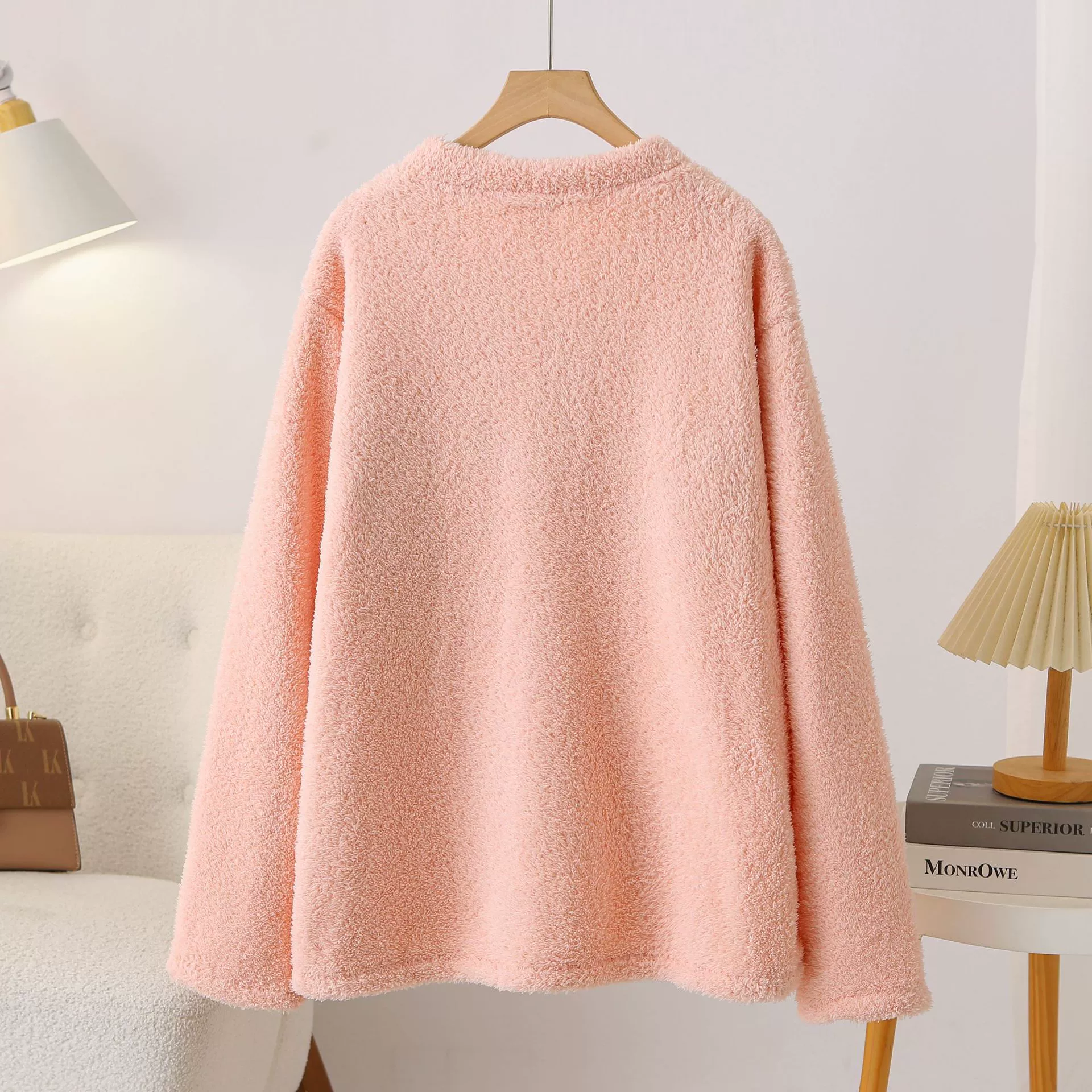 Winter cute cartoon velvet set, plus size