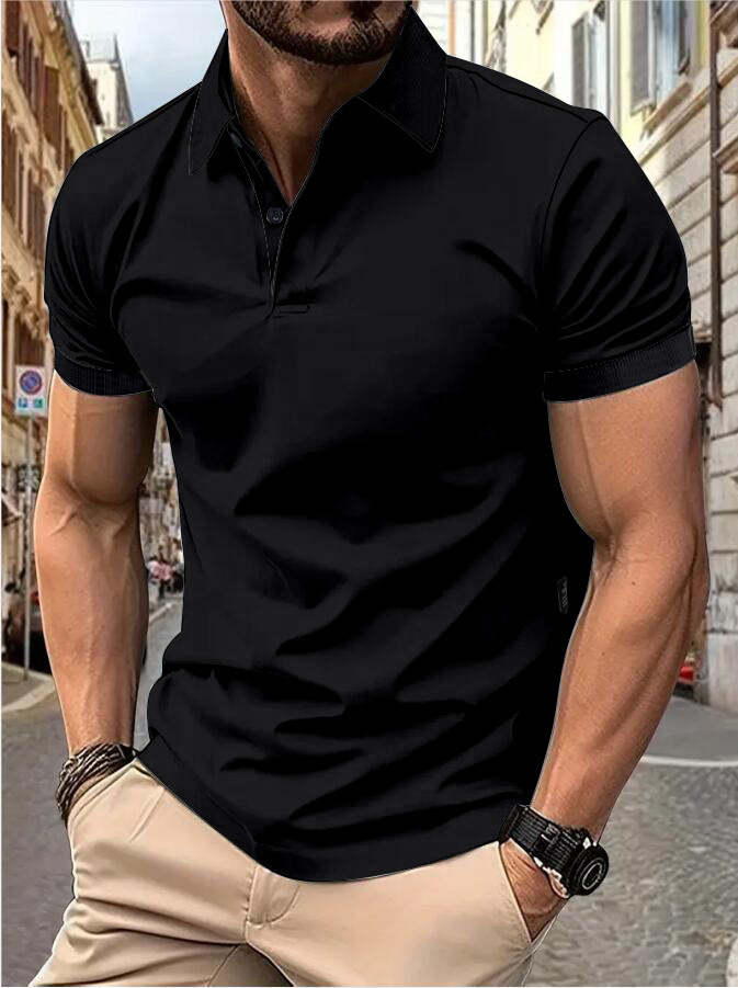 New men's summer solid color top