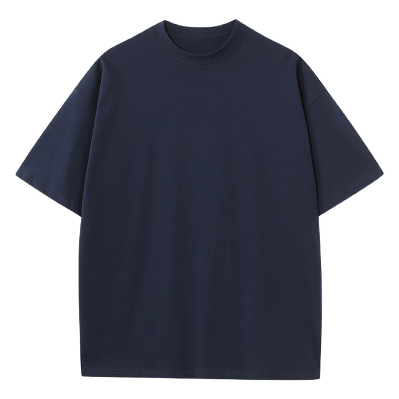 Camiseta de Marca Moderna, Gruesa, de Color Sólido, Transpirable y Absorbente de Sudor, Camiseta de Manga Corta con Cuello Redondo de Algodón Puro para Actividades de Equipo y Formación de Equipos, Personalizable