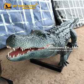 爬行动物 仿真电动鳄鱼发声模型 影视道具博物馆展厅装饰摆件